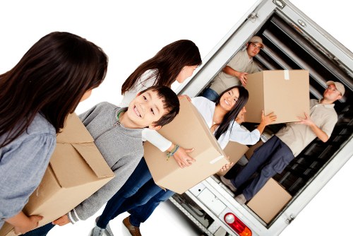 Removals van parked for a home move in Ilford