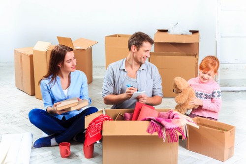 Commercial moving team planning an office relocation in Ilford